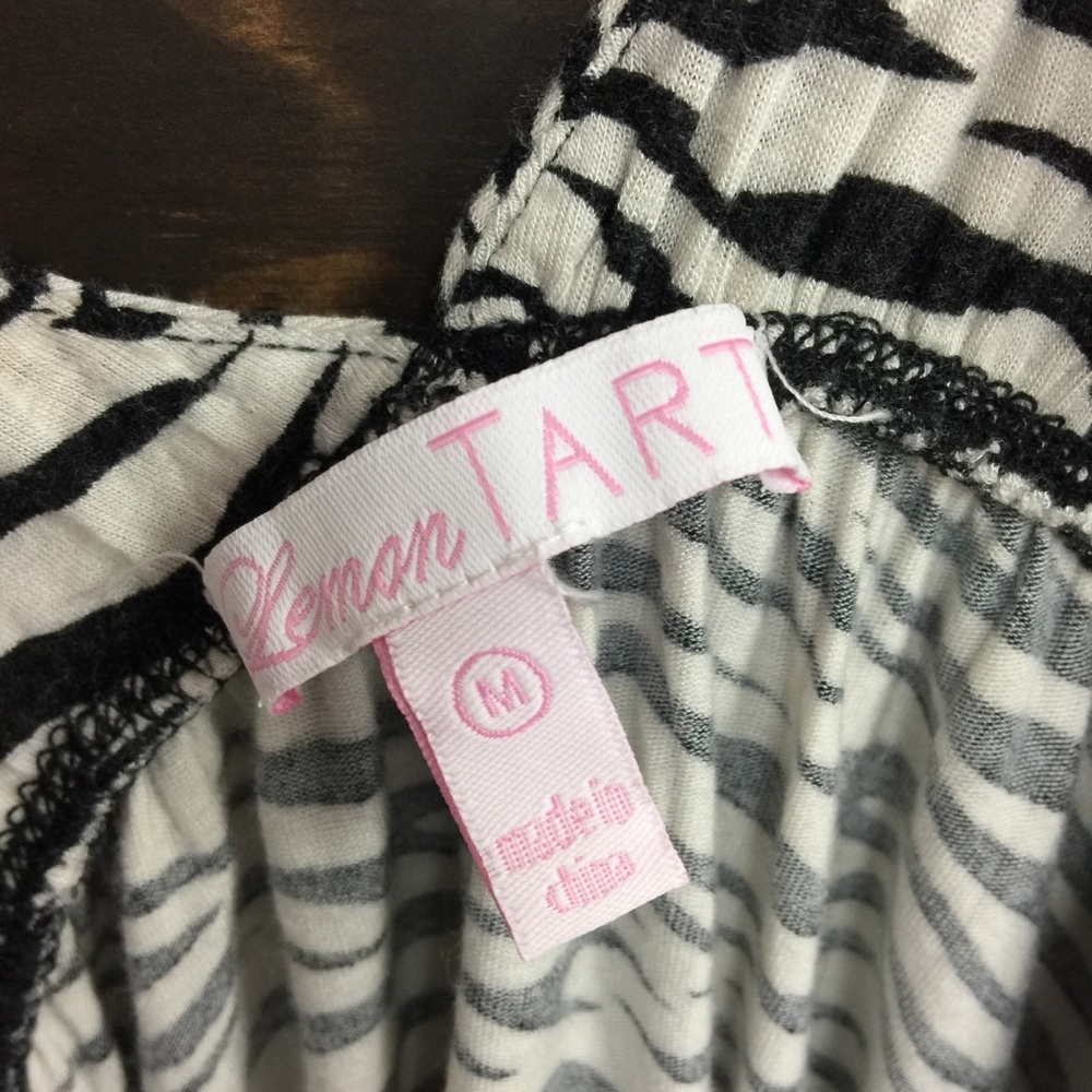 Lemon Tart | Low V Back Babydoll Tank Zebra Print - Picture 6 of 6